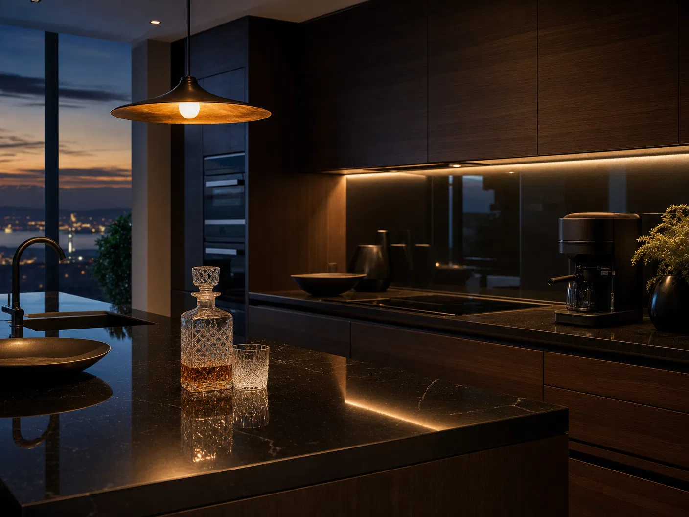 Modern luxury kitchen polished and pristine