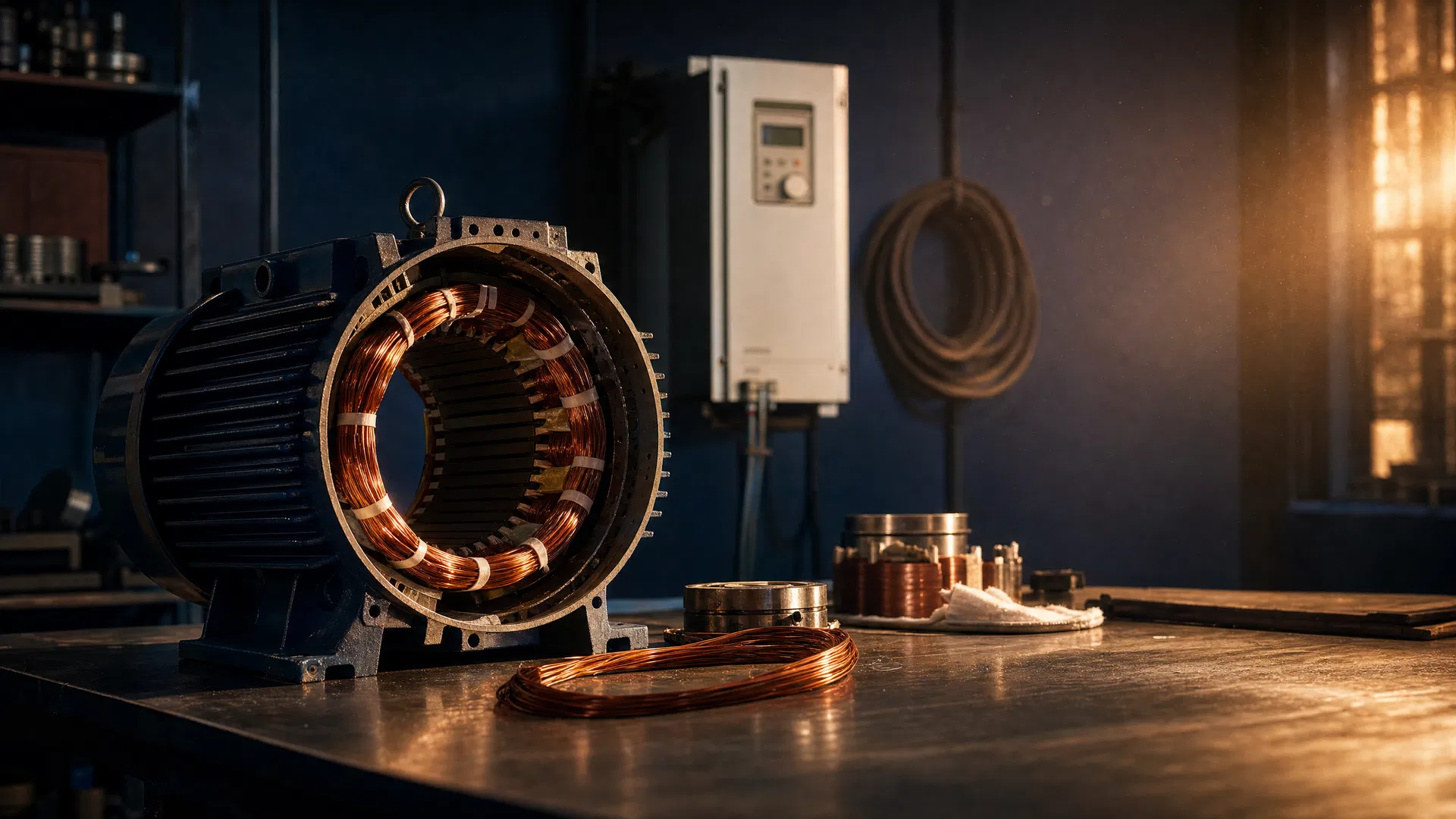 AS Team Engineering workshop interior at golden hour