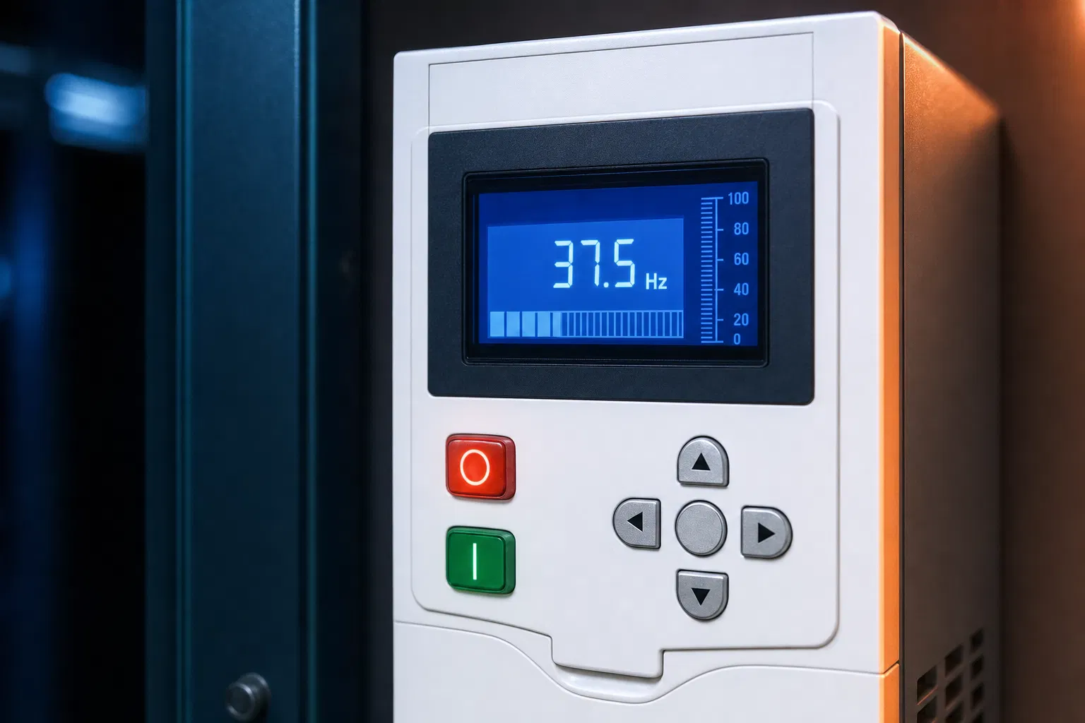 Industrial control panel close-up