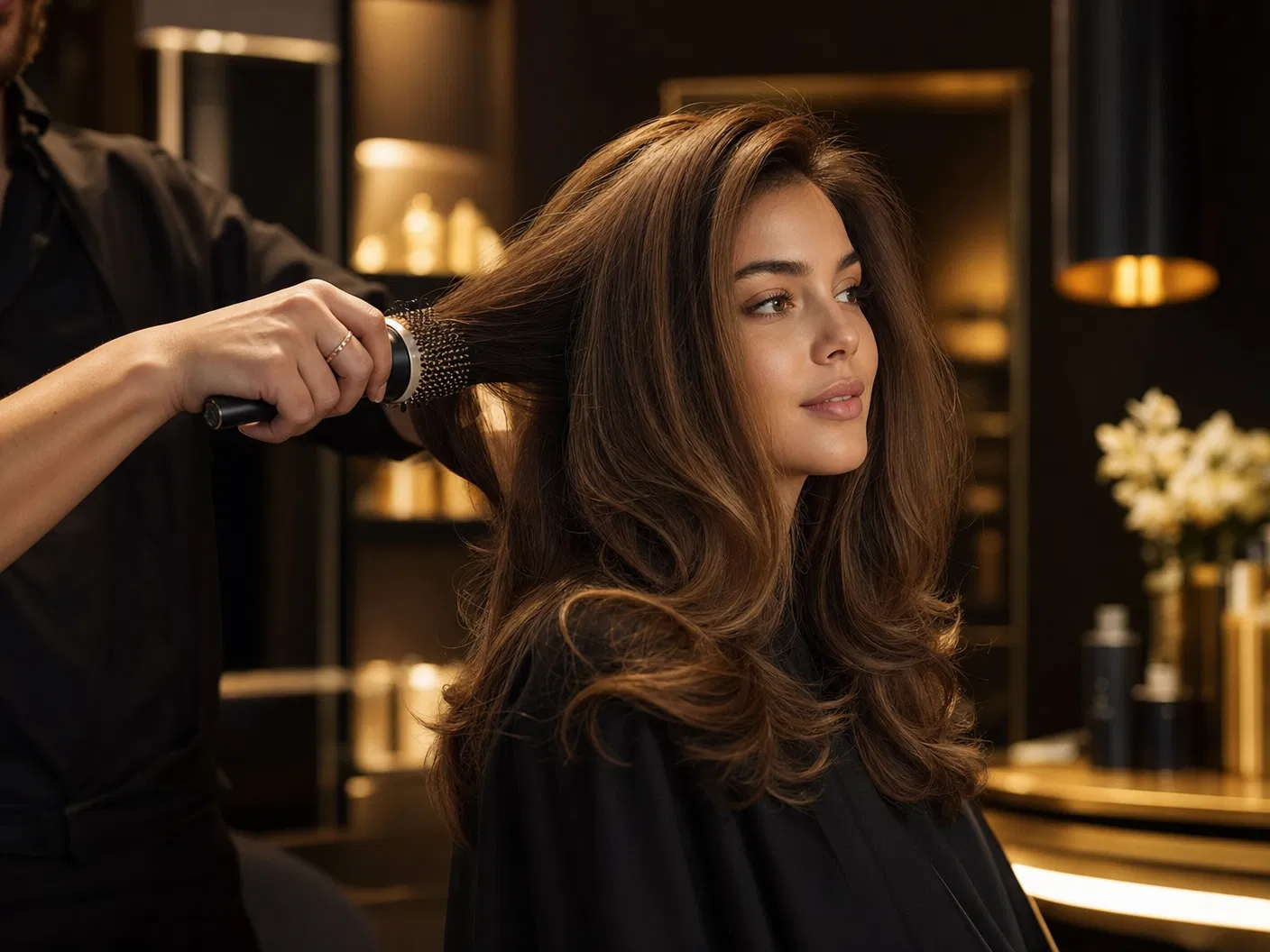 Luxury blowout service at Robert of Philadelphia Salons Naples