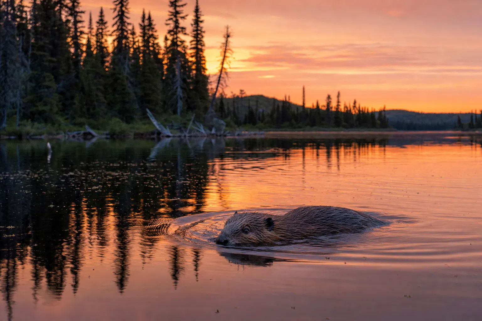 Castor au coucher