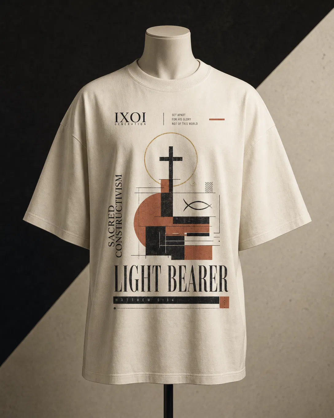Light Bearer Oversized Tee product mockup