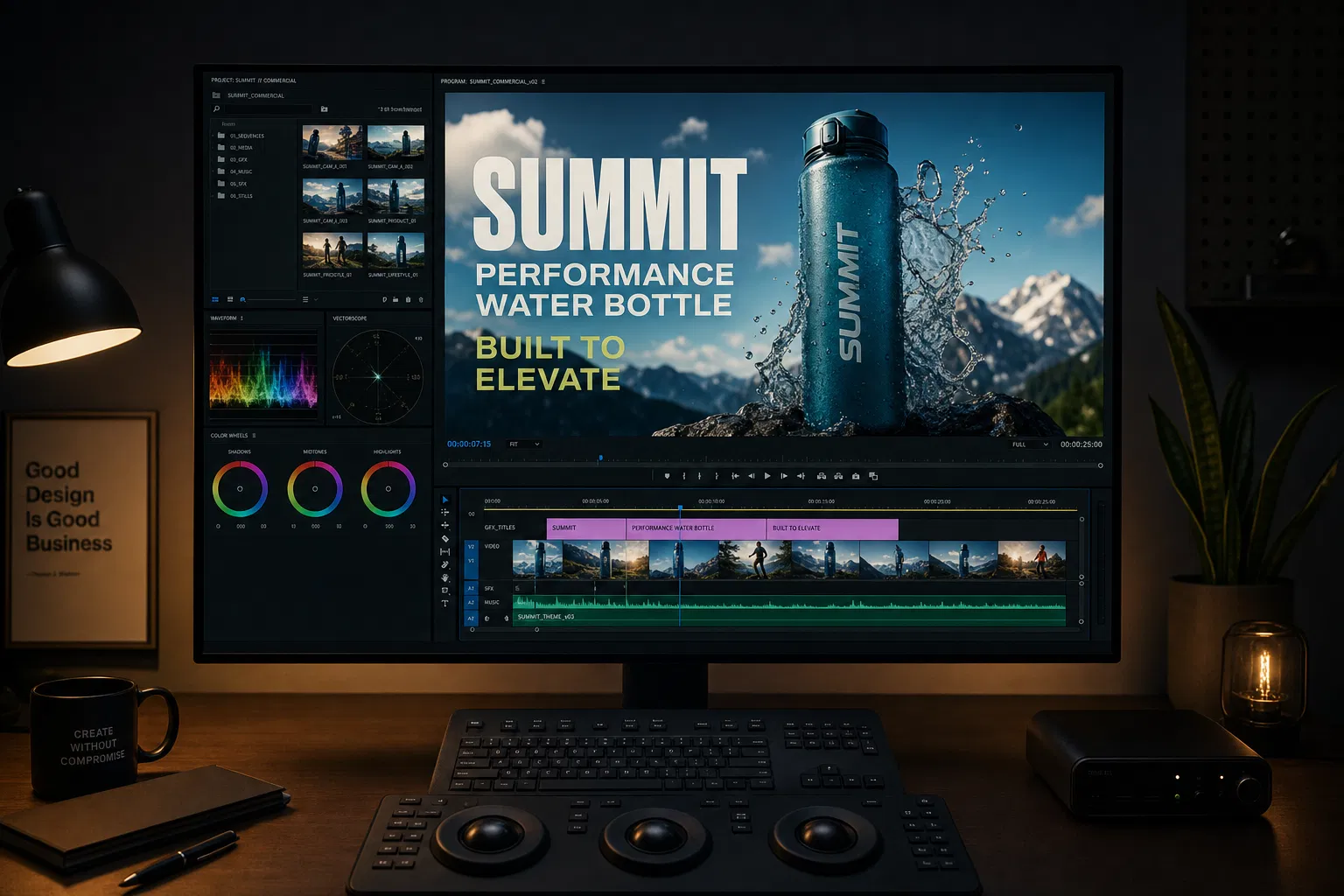 AI commercial being edited