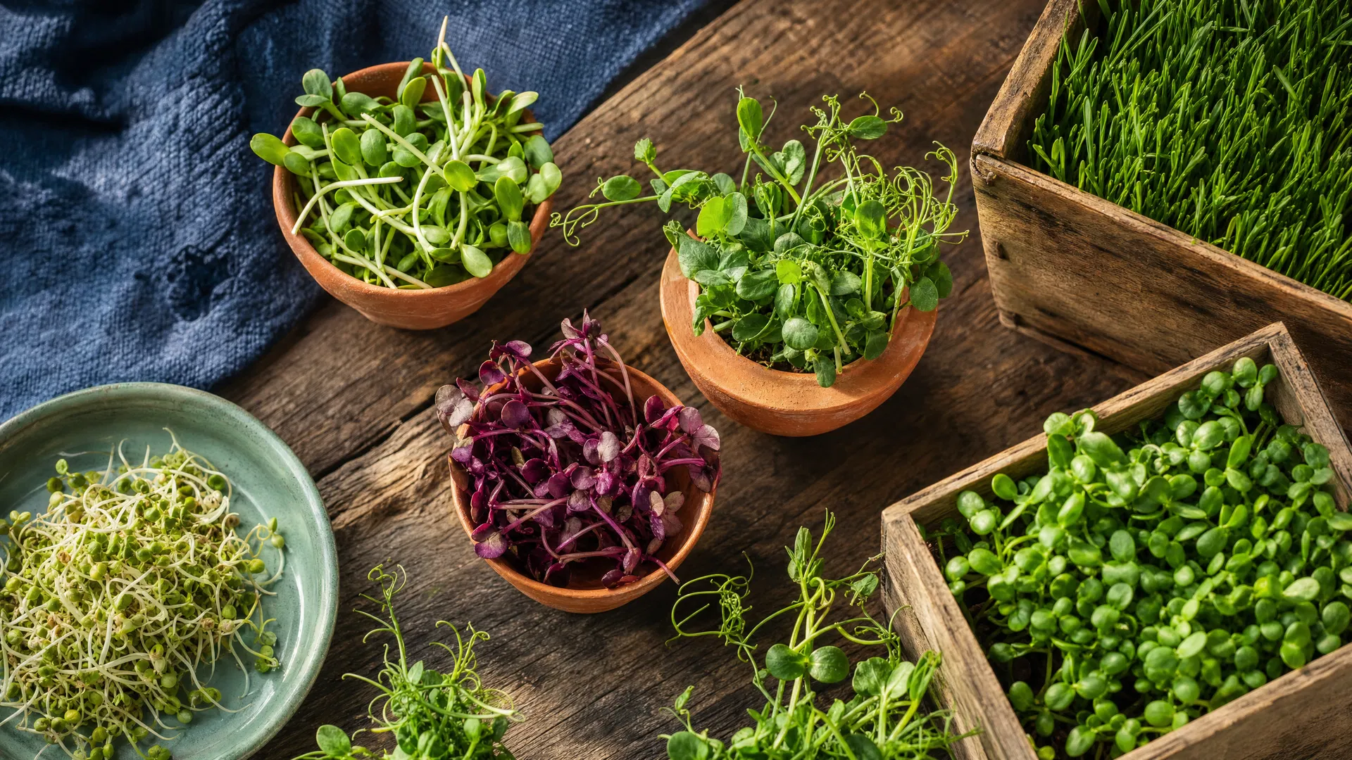 Fresh microgreens and sprouts