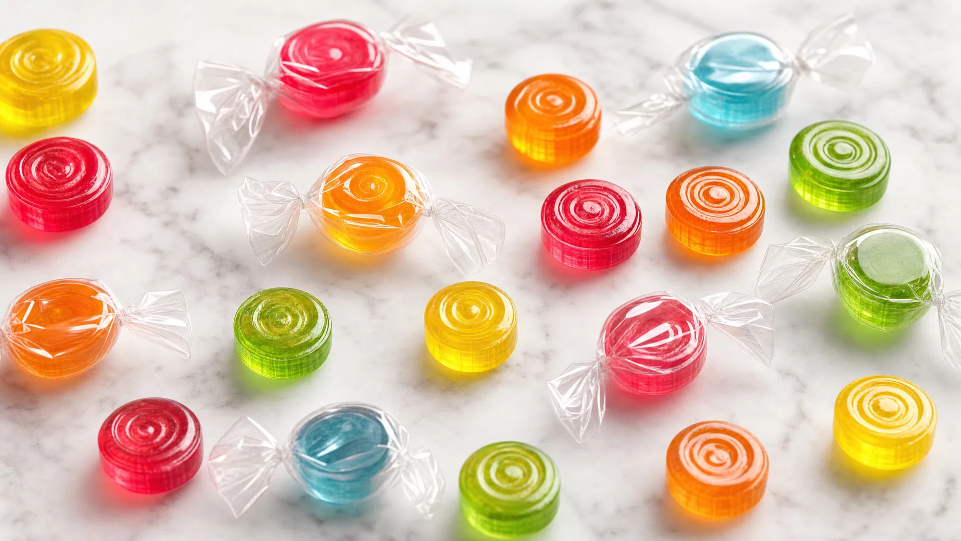 Colorful assorted hard candies