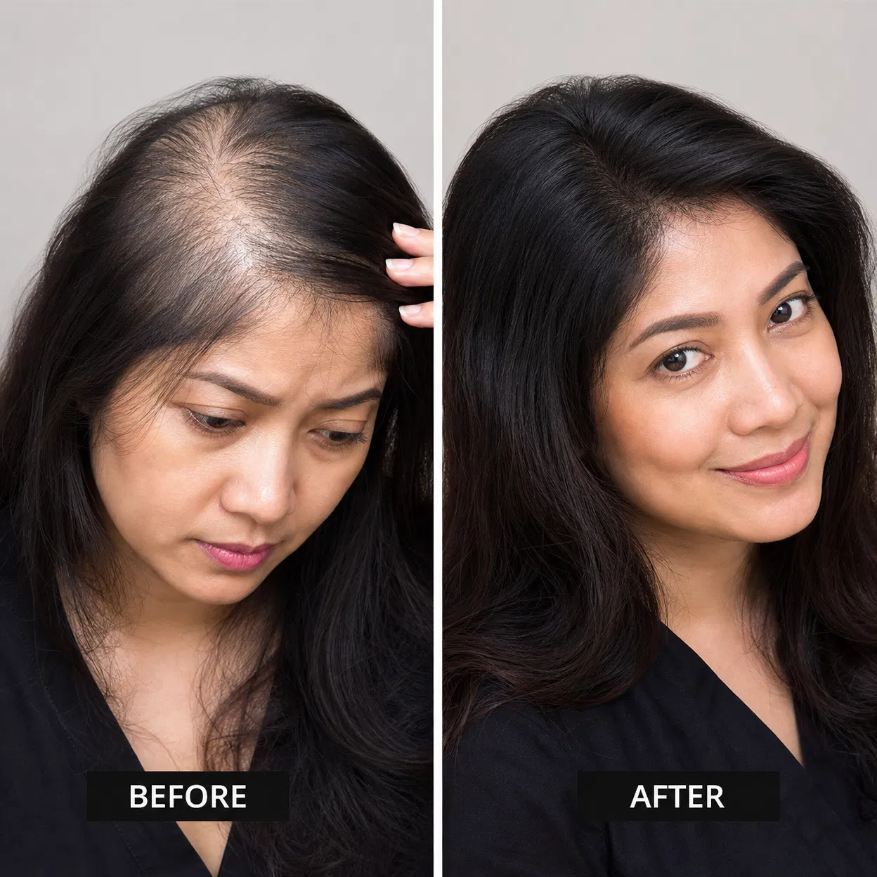 Priya M. before and after transformation