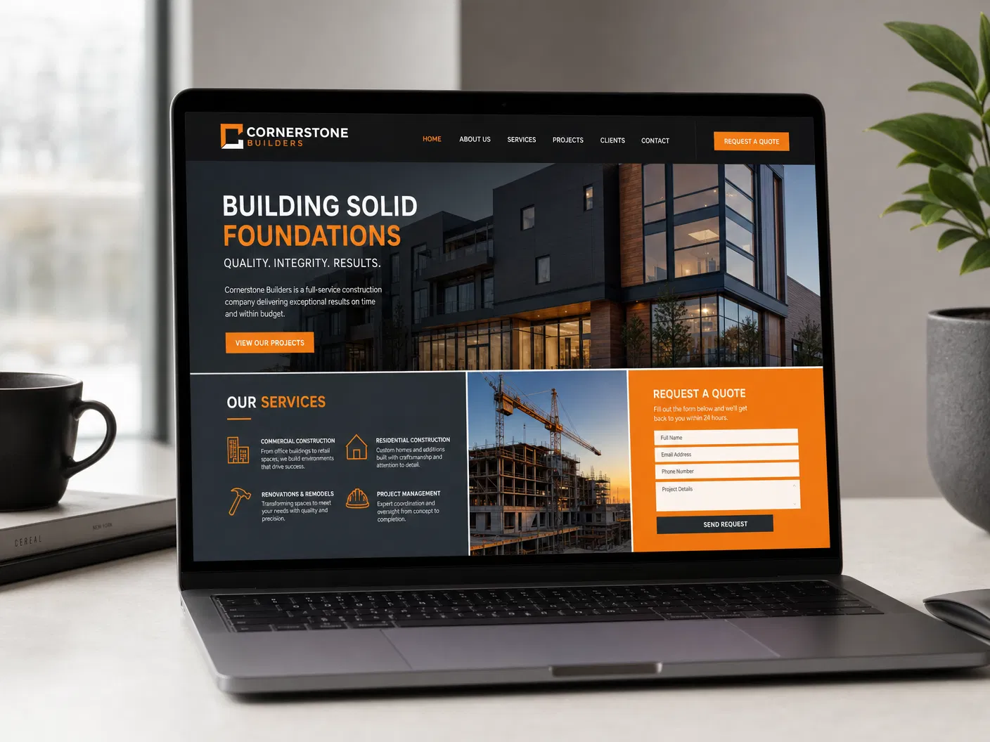 Cornerstone Builders — example website for Builder — Leeds