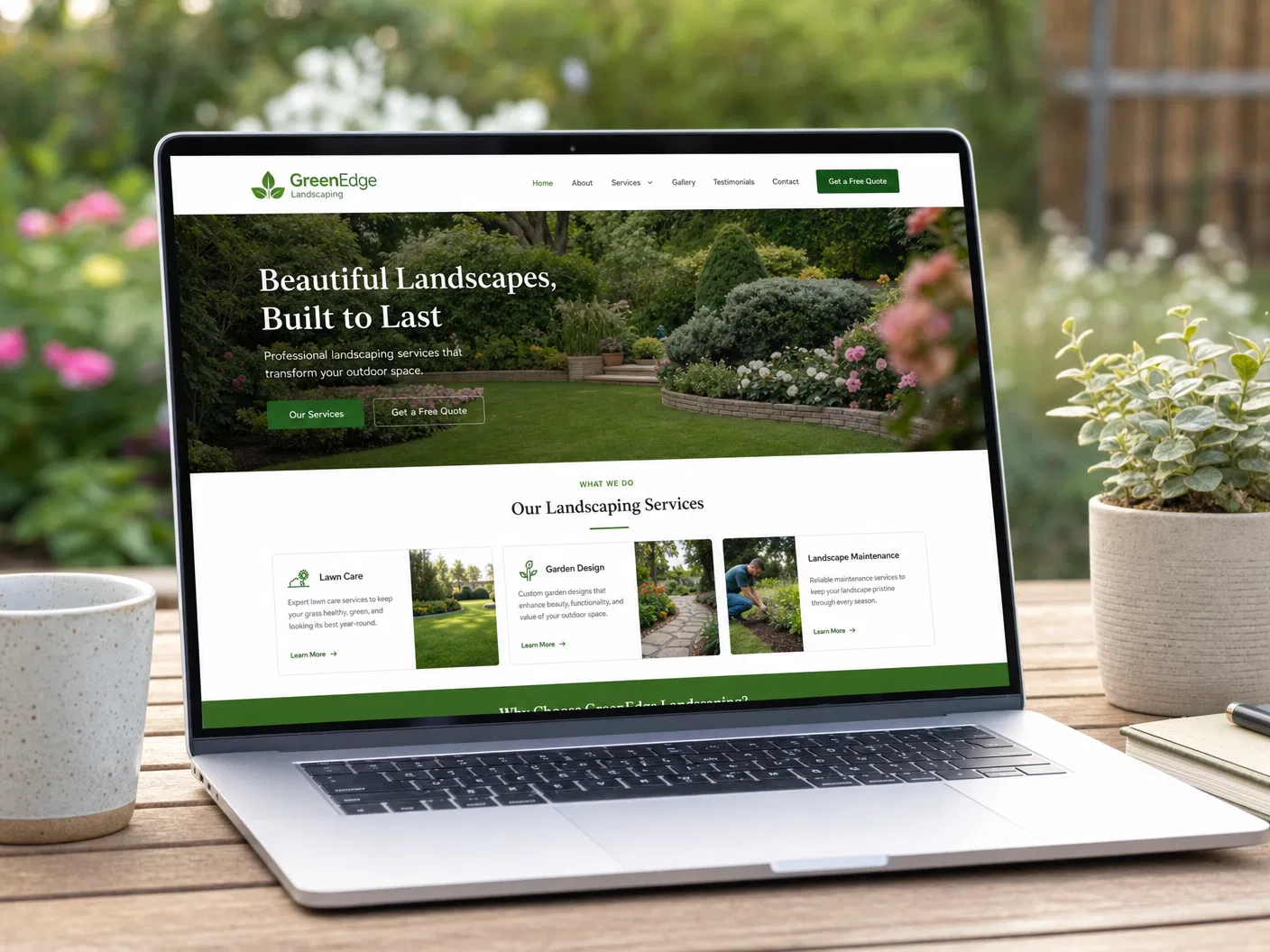 GreenEdge Landscaping — example website for Landscaper — Bristol