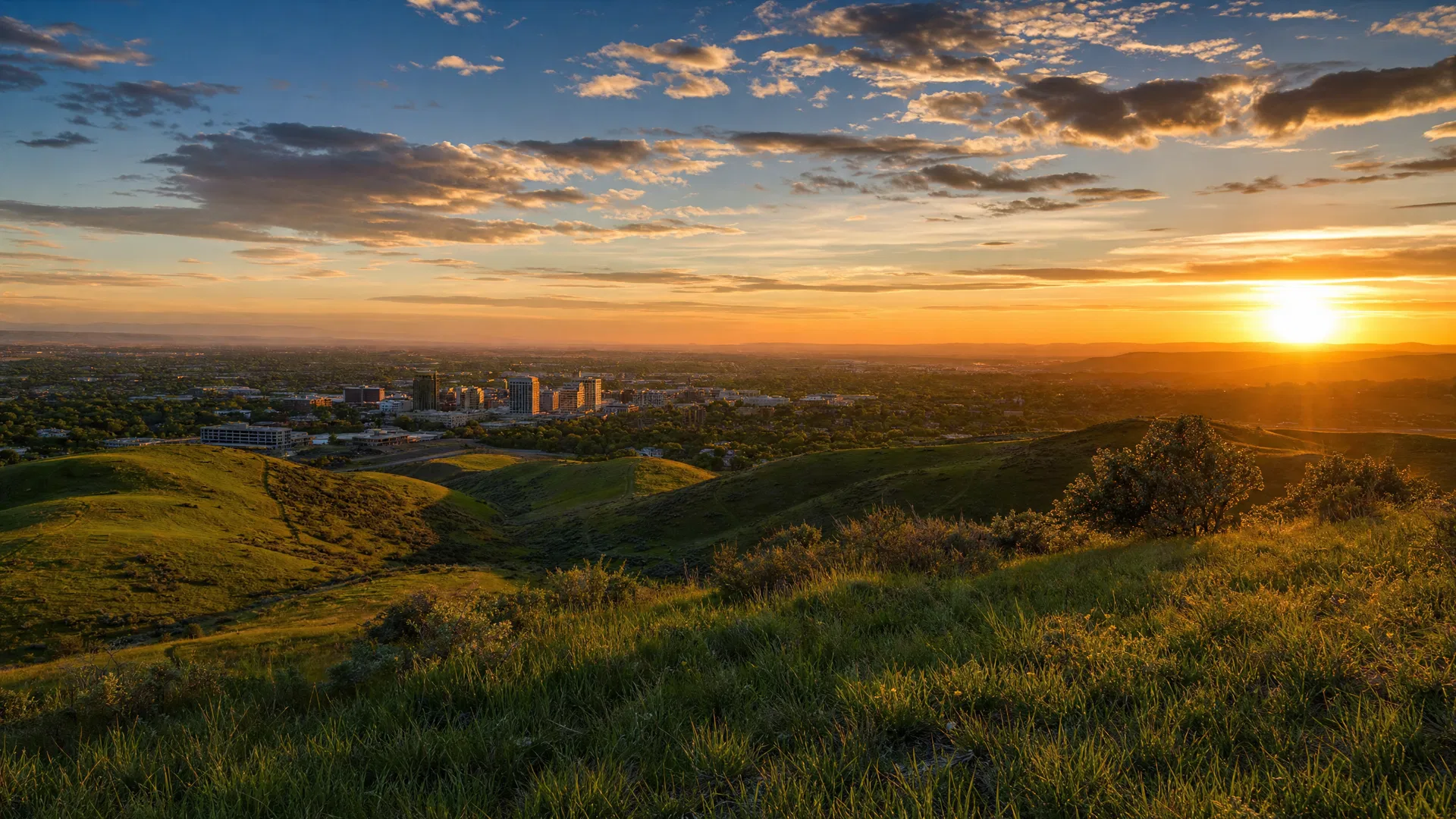 Idaho foothills at golden hour