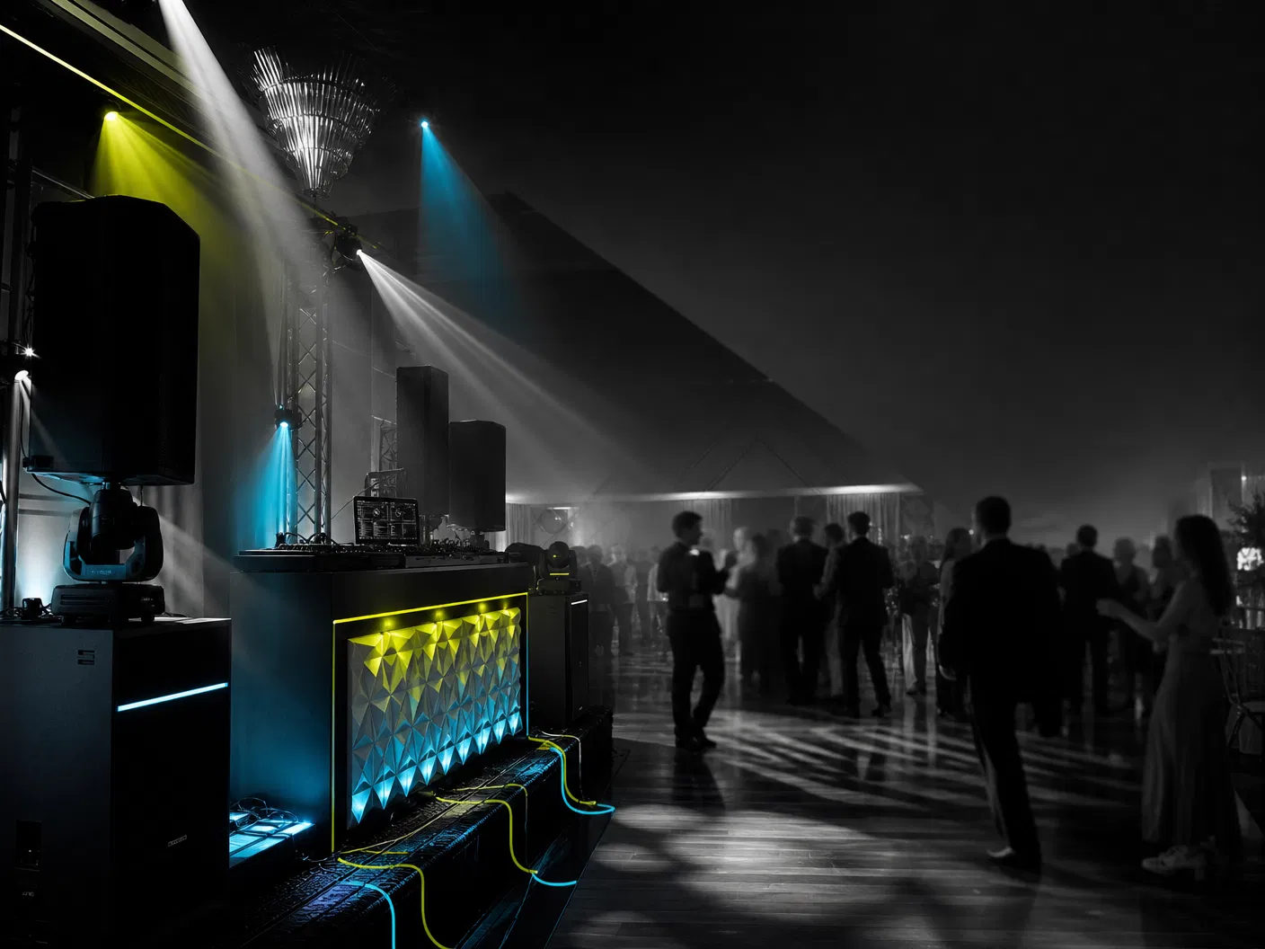 Professional event DJ and AV setup