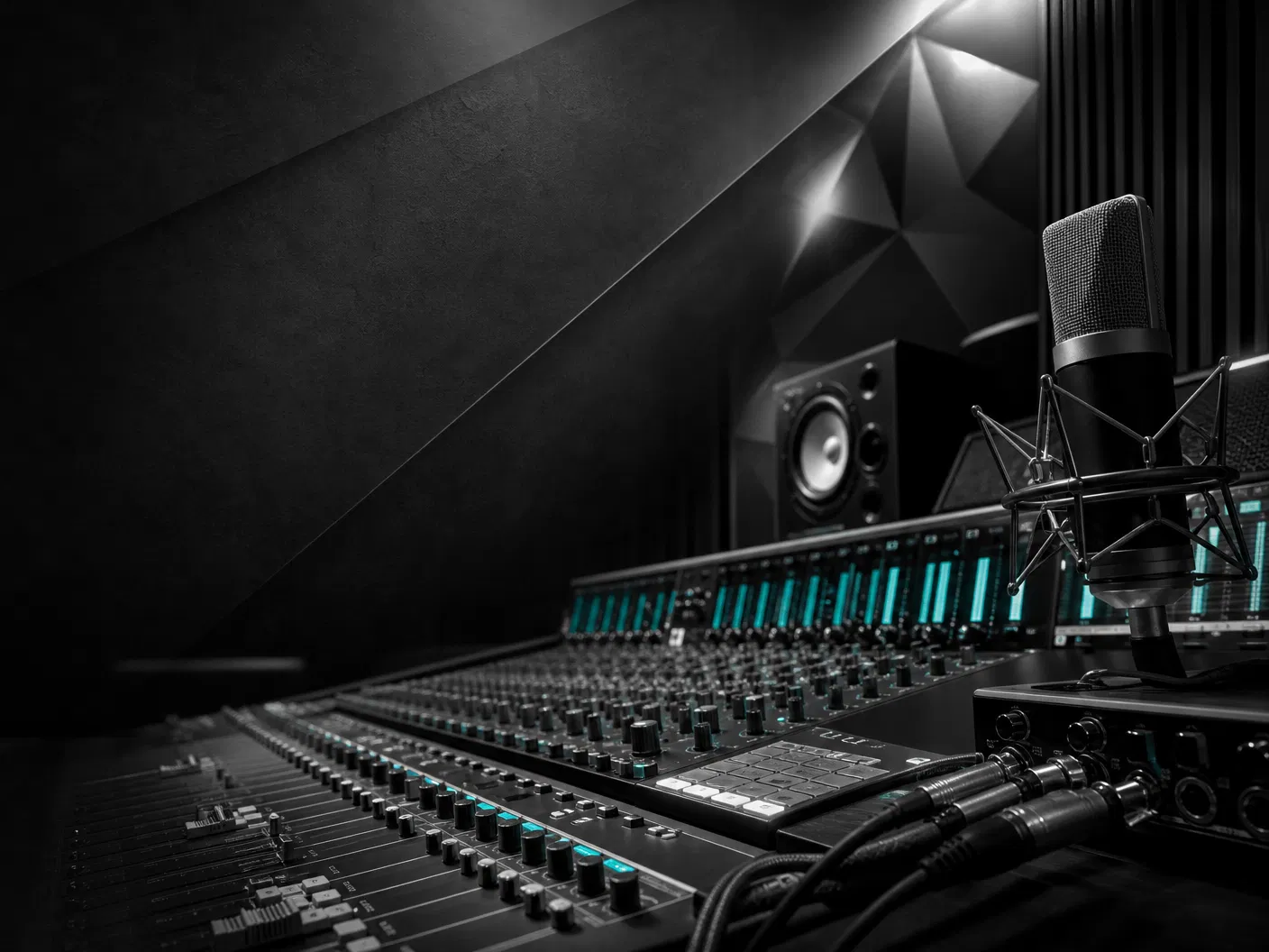 Professional recording studio panel