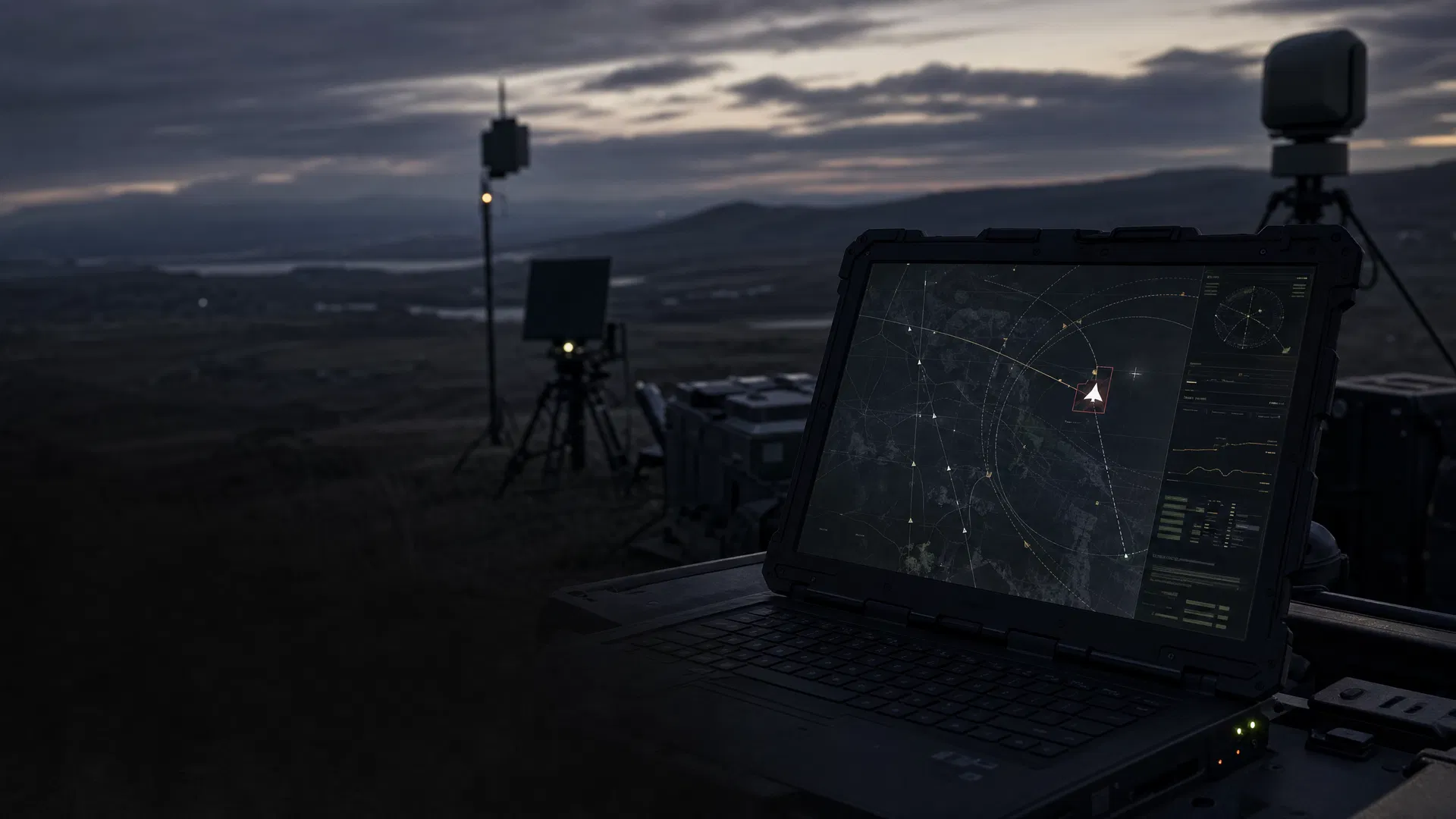 Aspis C2 counter-drone command interface in a field operations environment