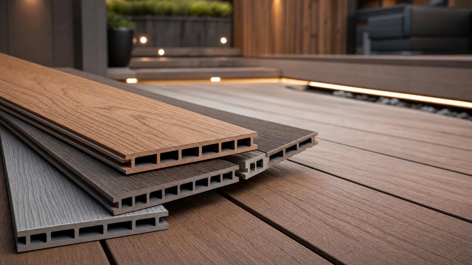 Premium composite decking materials