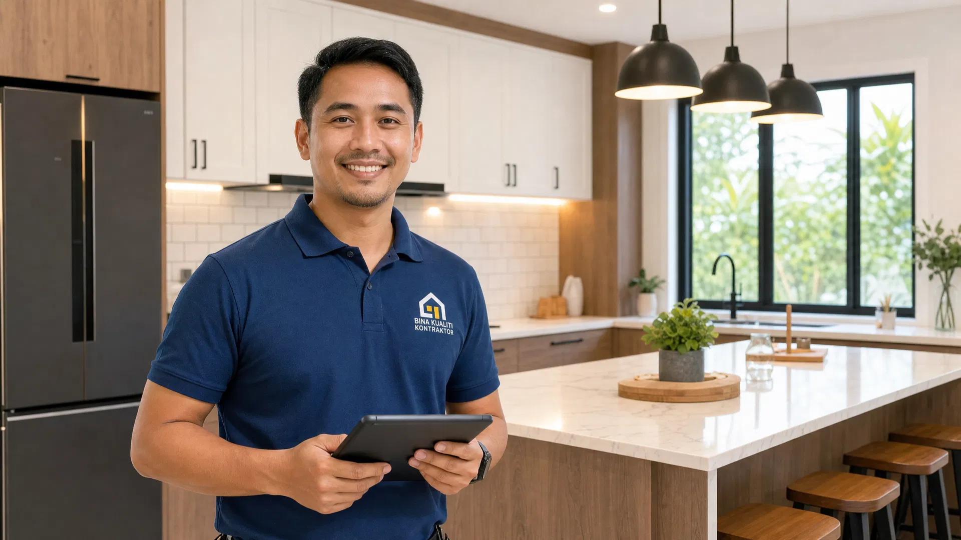 Professional contractor at work