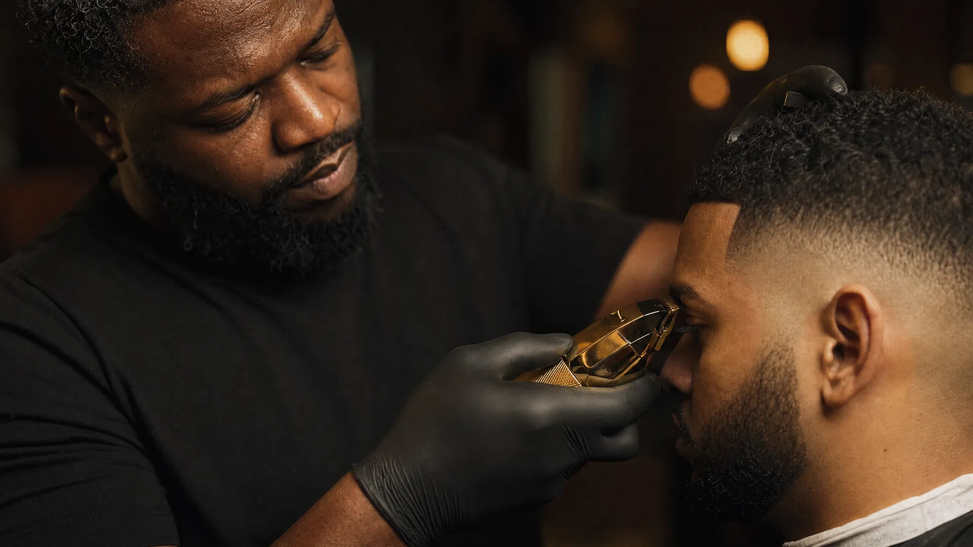 Duan Willis performing a precision fade