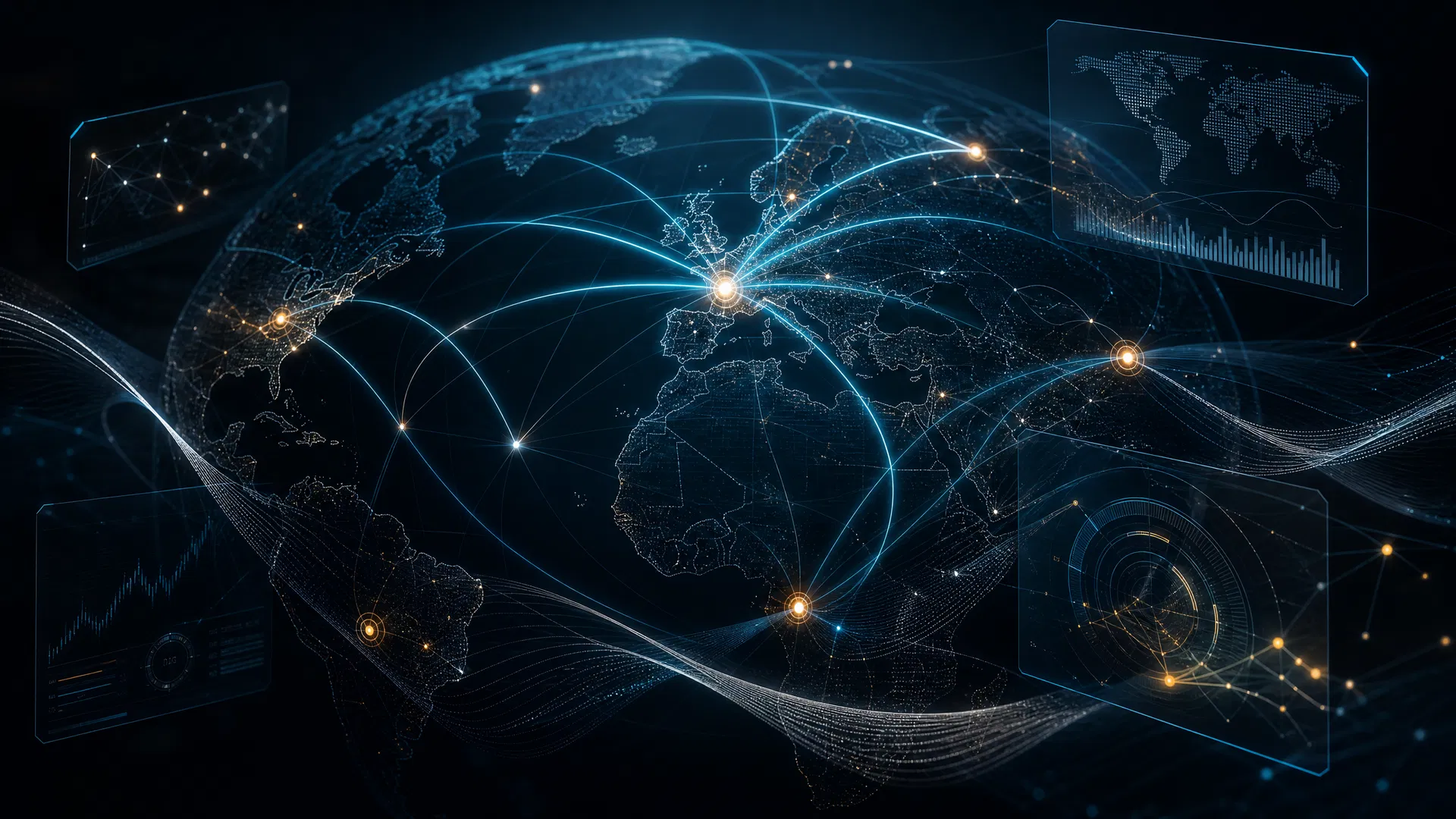 Abstract global market expansion network