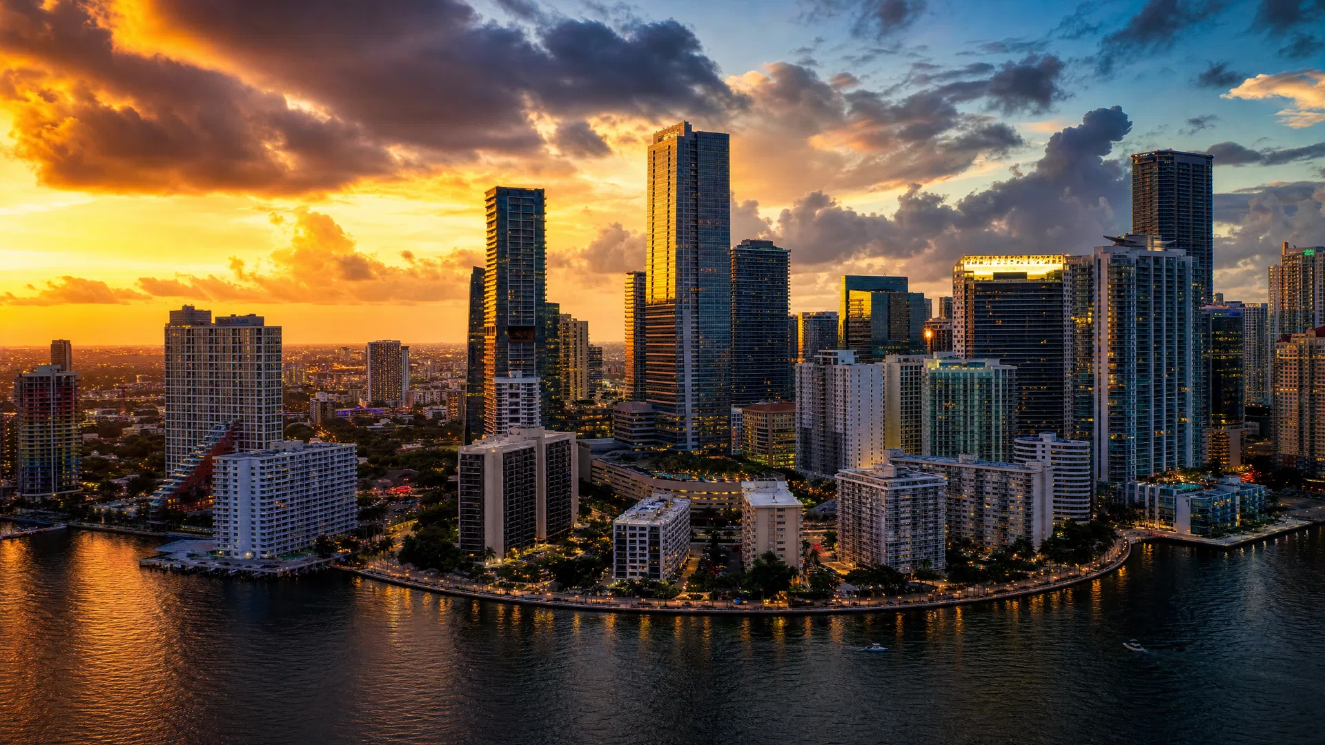 Skyline de Miami al atardecer - Smart Business LLC servicios financieros en EE.UU.
