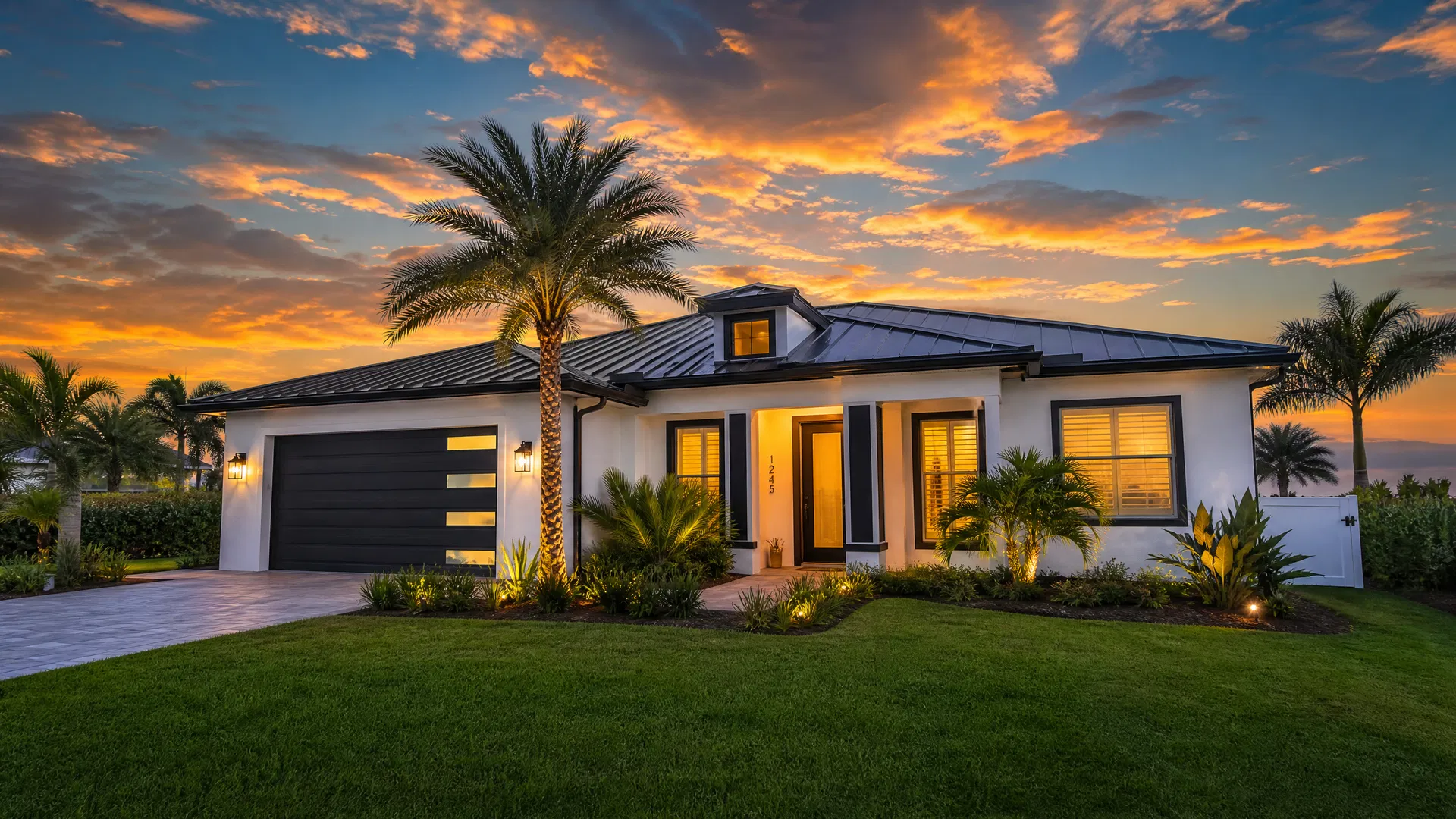 Renovated Florida home at sunset
