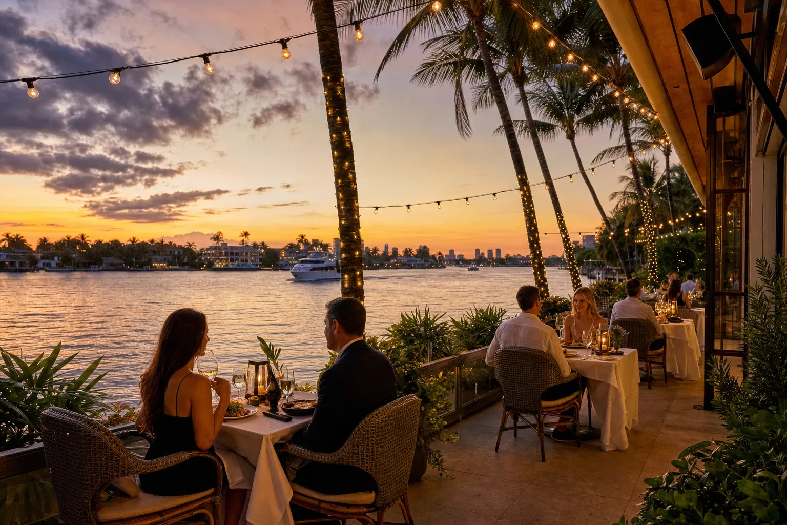 Waterfront dining in South Florida