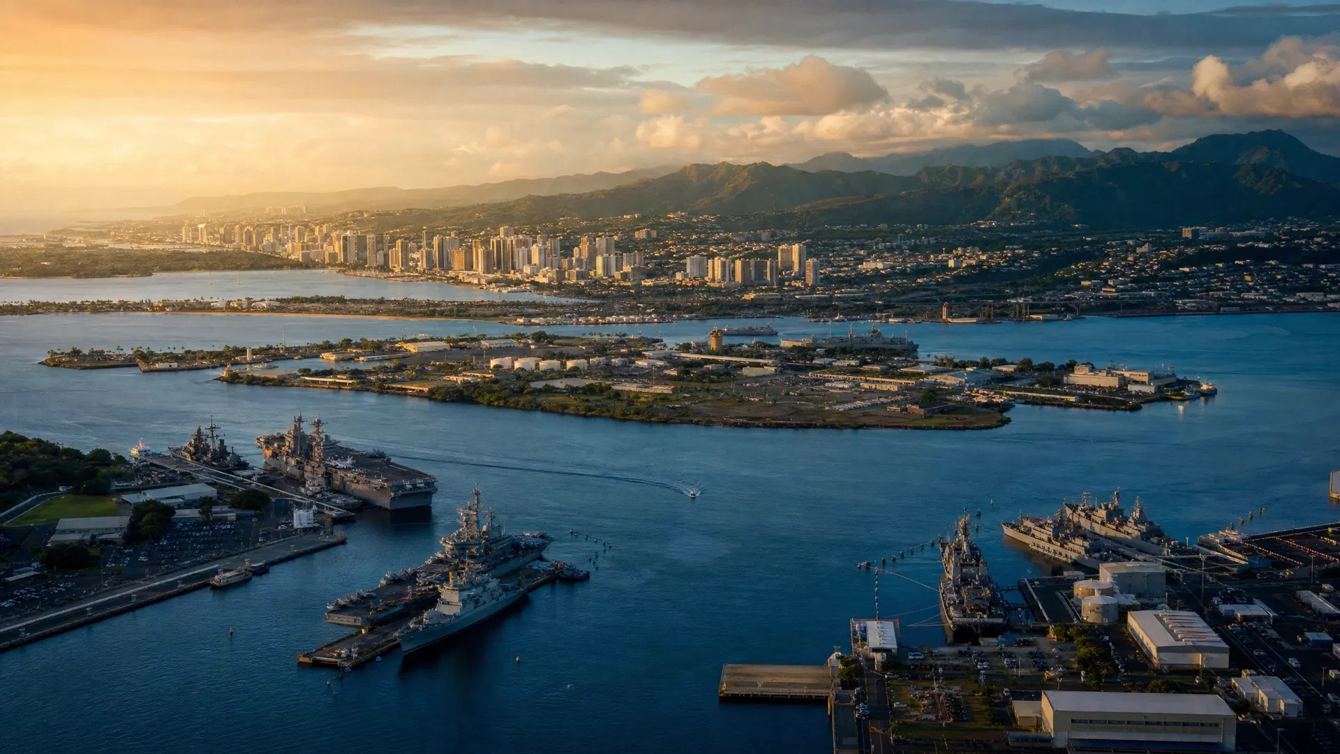 Pearl Harbor aerial view