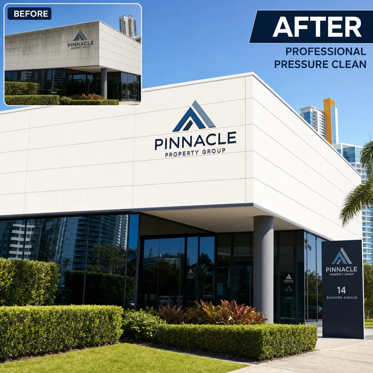 Commercial building after professional cleaning