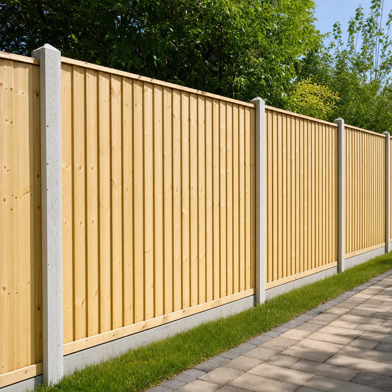 Fence after professional cleaning