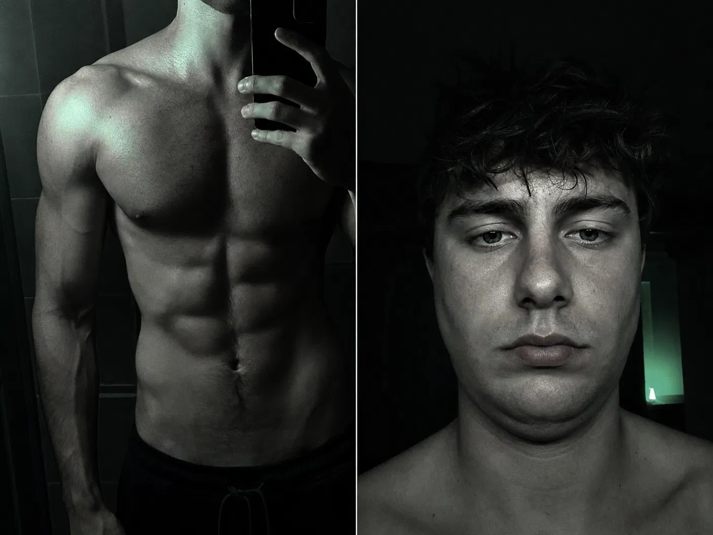 Lean body, puffy face — same person, same day, different variable