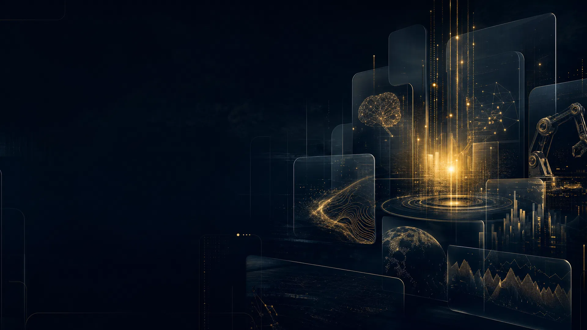Abstract AI venture terminal background