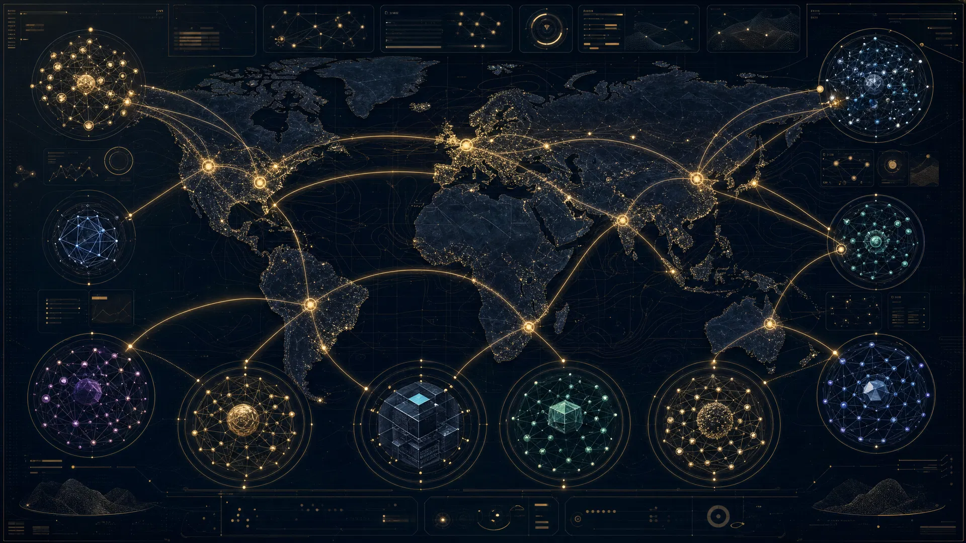 Abstract global Capital Strategies network map