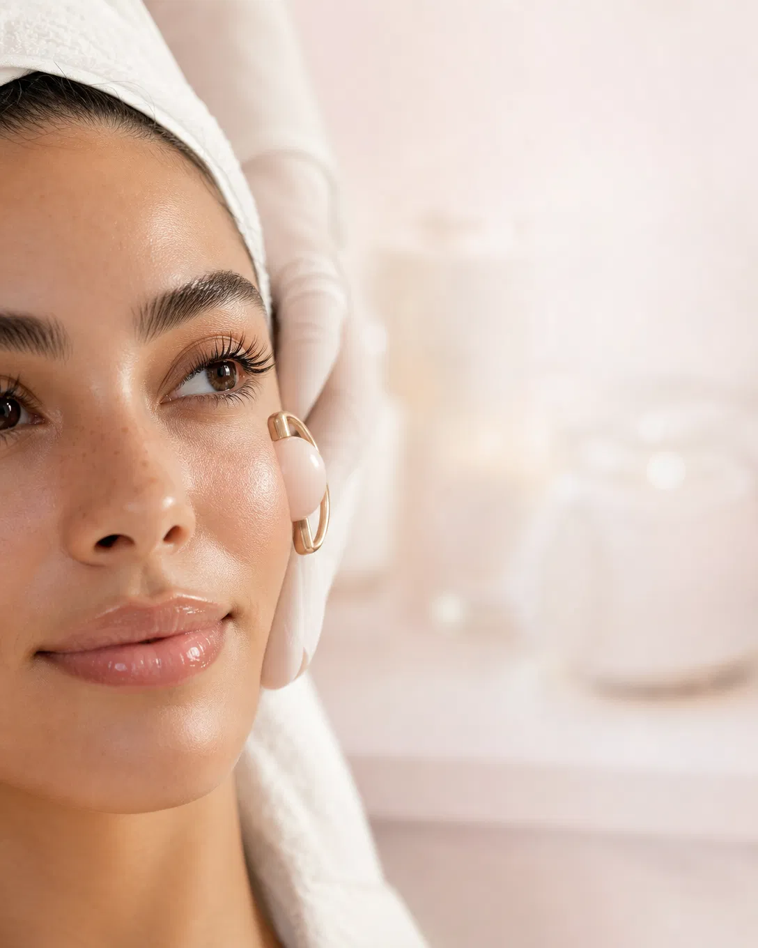 Elegant lash and facial service editorial portrait