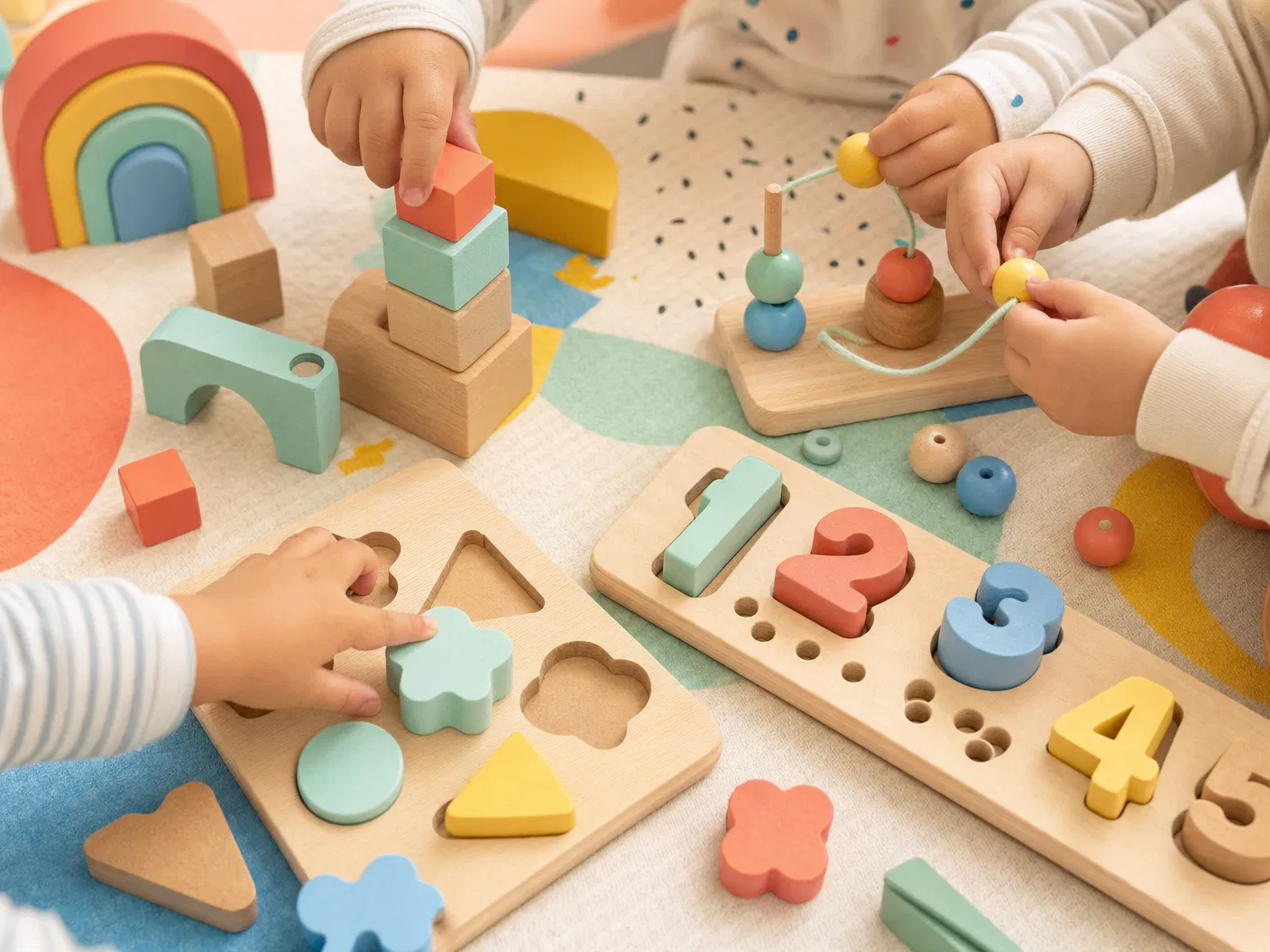 Children developing skills through educational play