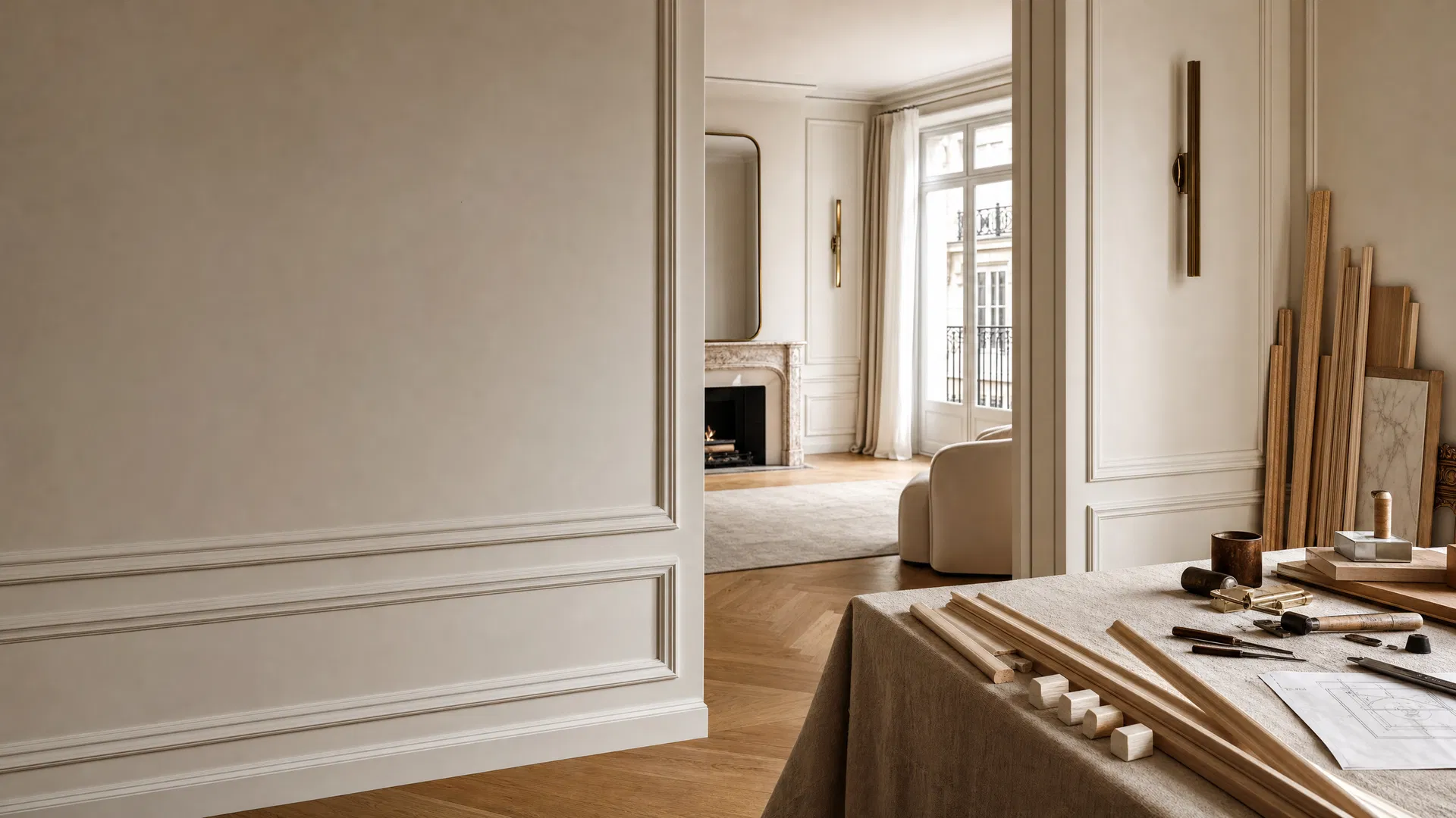 Intérieur élégant avec moulures murales