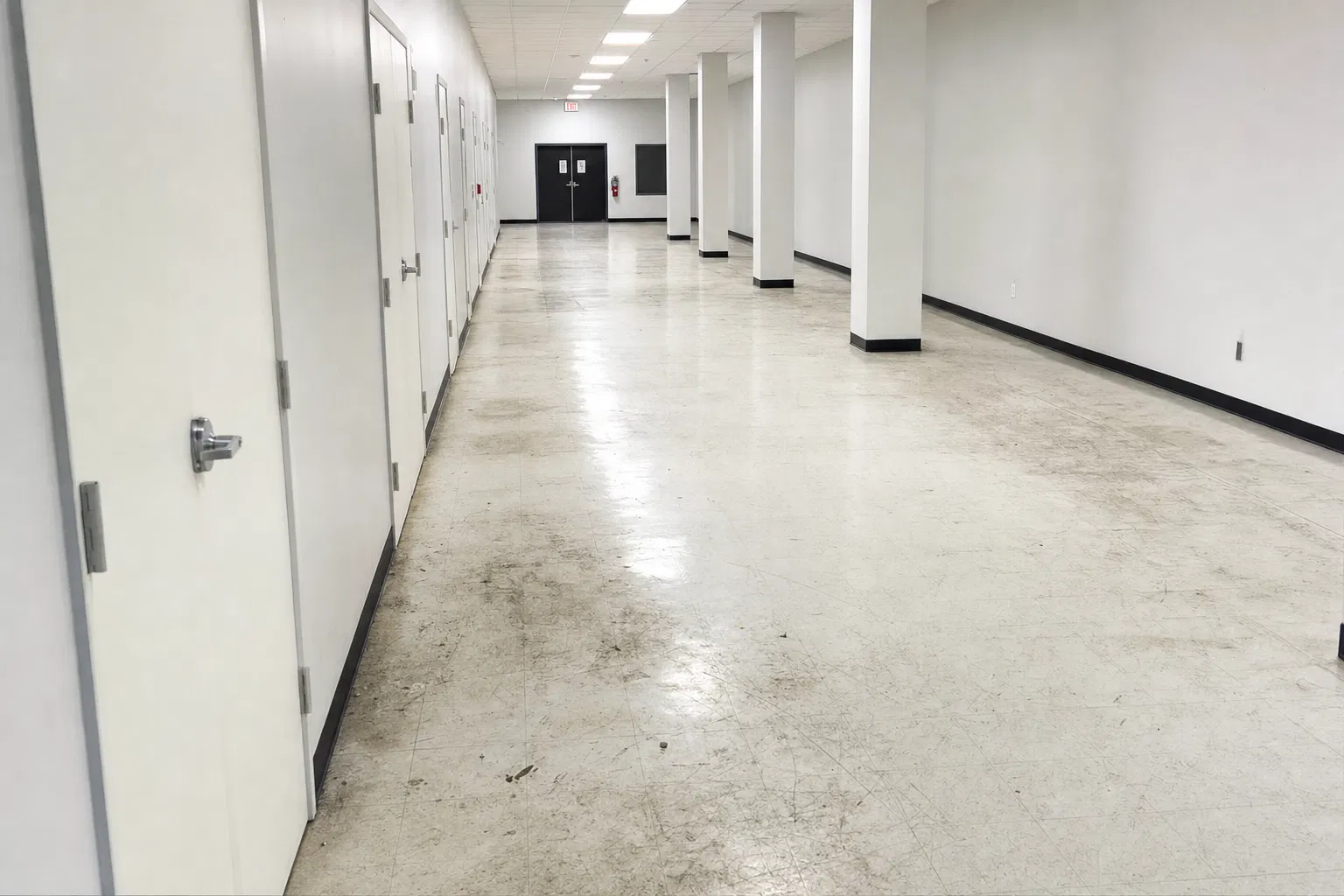 Commercial Floor Stripping & Waxing - Before