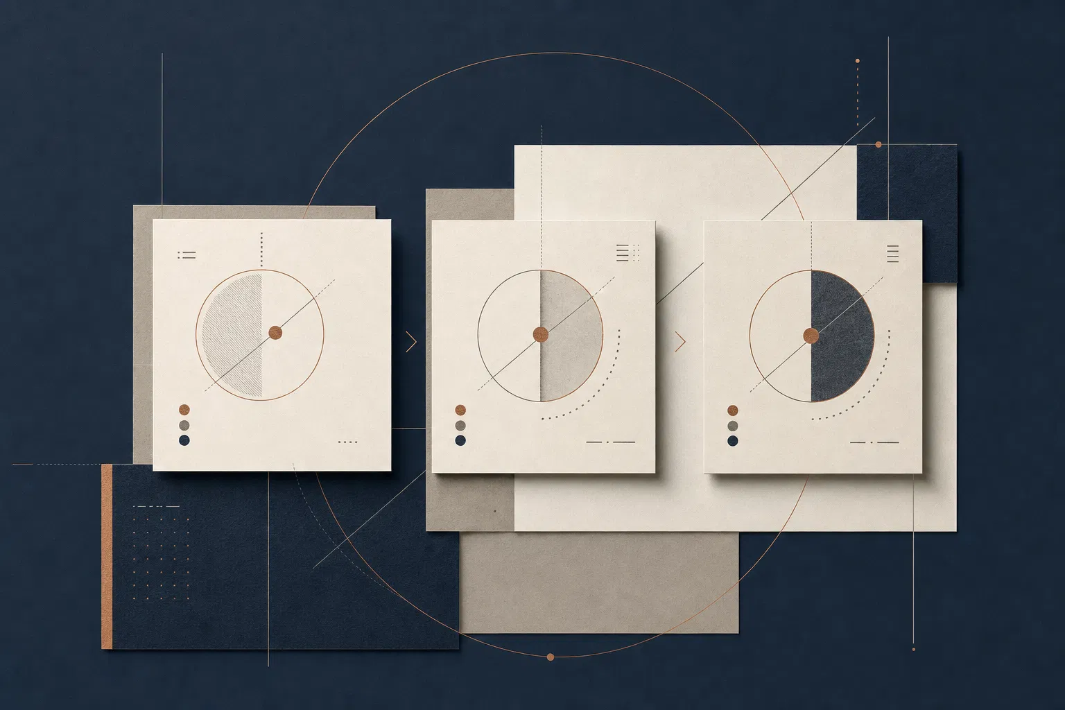Abstract consulting growth framework cards