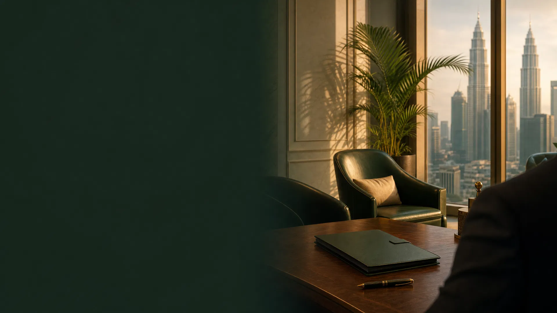 Private advisory lounge overlooking Kuala Lumpur