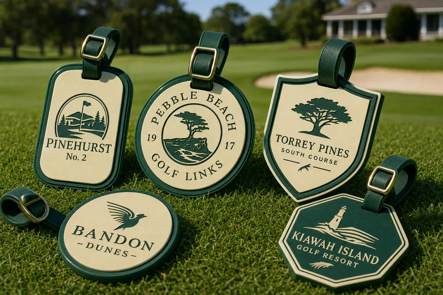 Premium laser-engraved golf bag tags