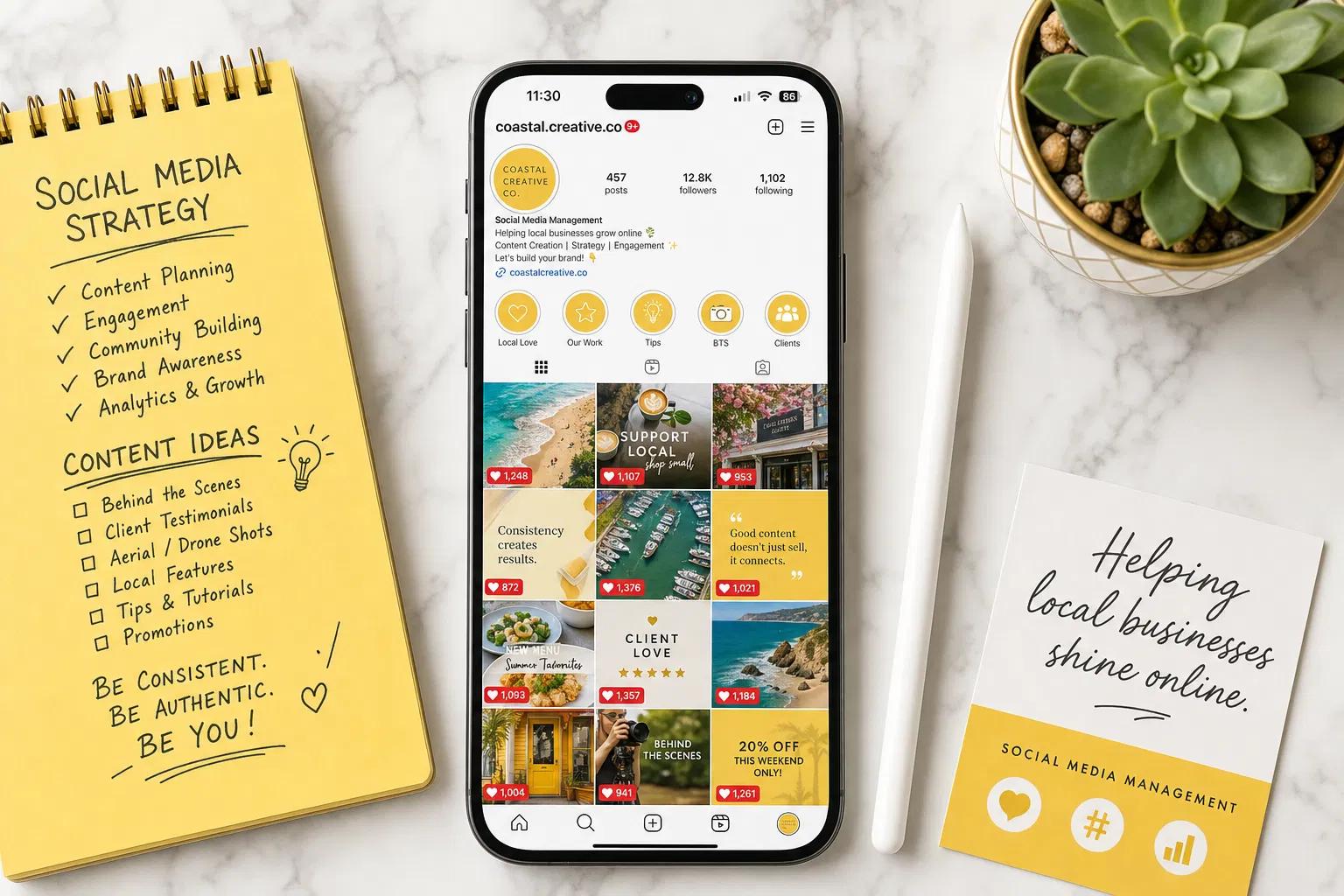 Social media content creation for Rhode Island small businesses — Instagram, Facebook, TikTok, YouTube Shorts