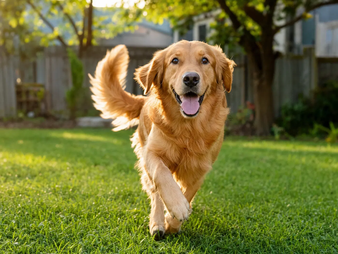Happy healthy golden retriever