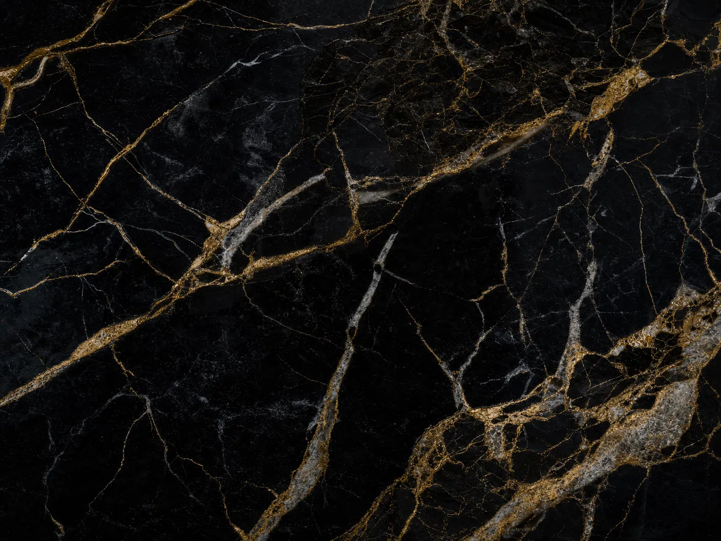 Premium black and gold marble stone slab available at Sergio Stone Design, Burlington Ontario