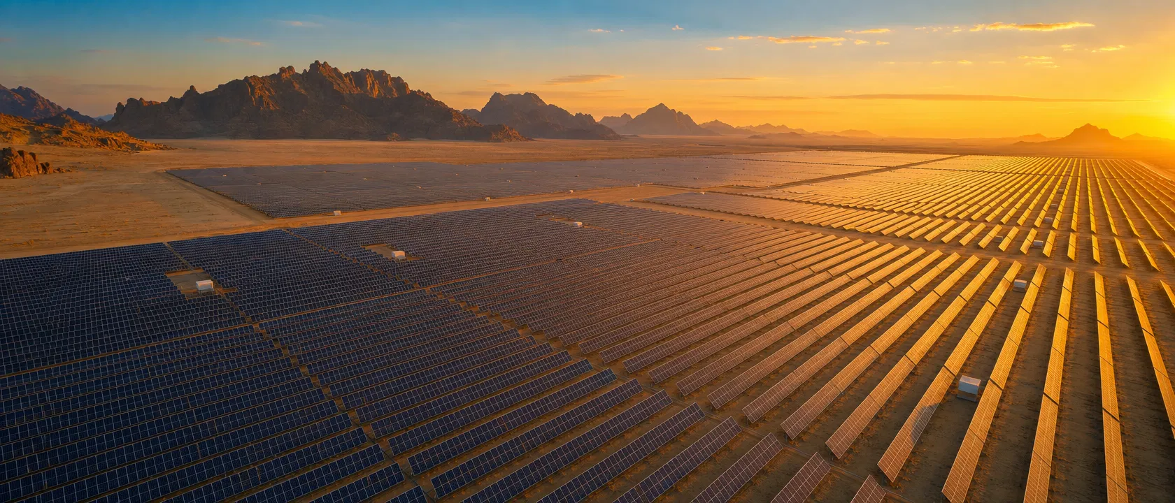Solar panels in Tabuk desert