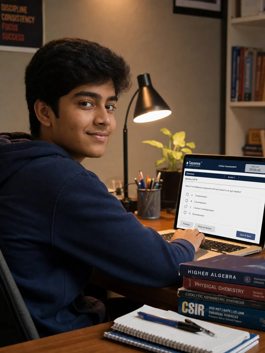 Student studying