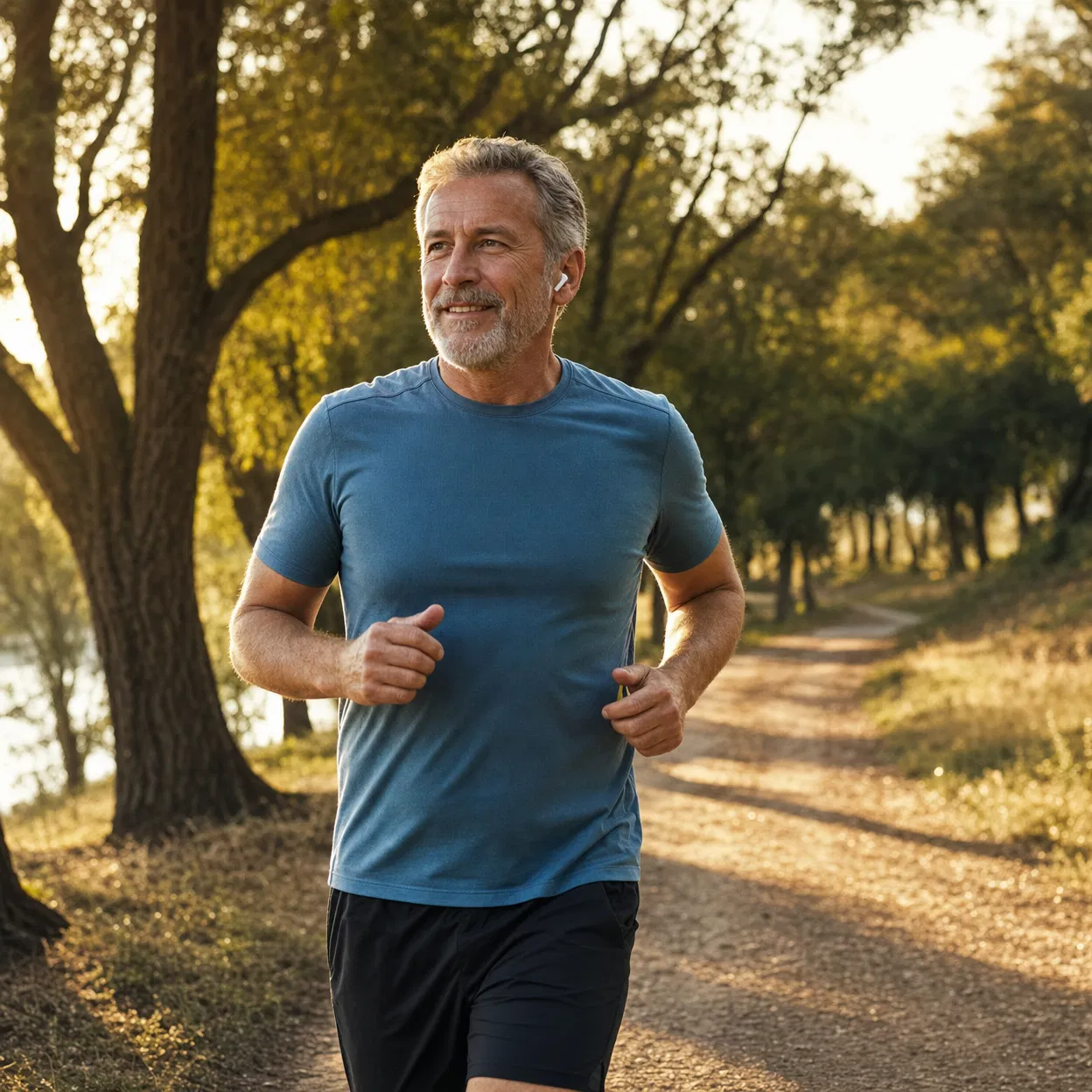 Man jogging for heart and arterial health