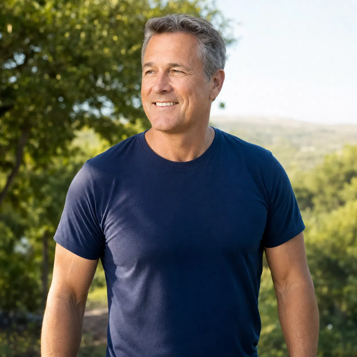 Man outdoors with immune support vitality