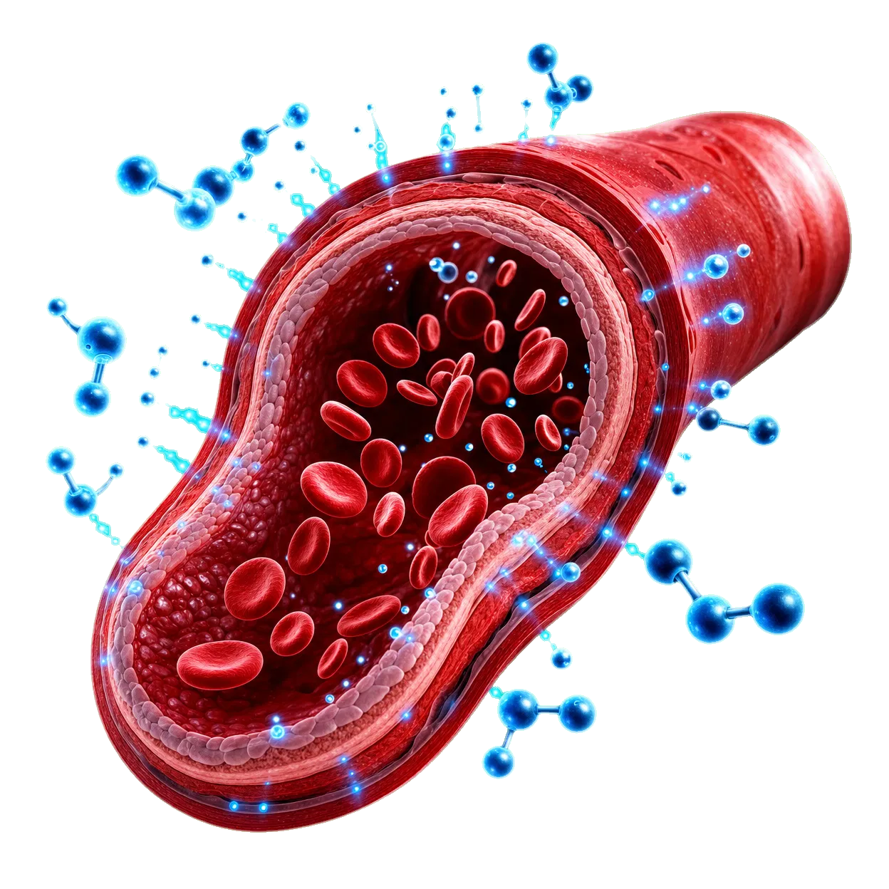 3D blood vessel nitric oxide visualization