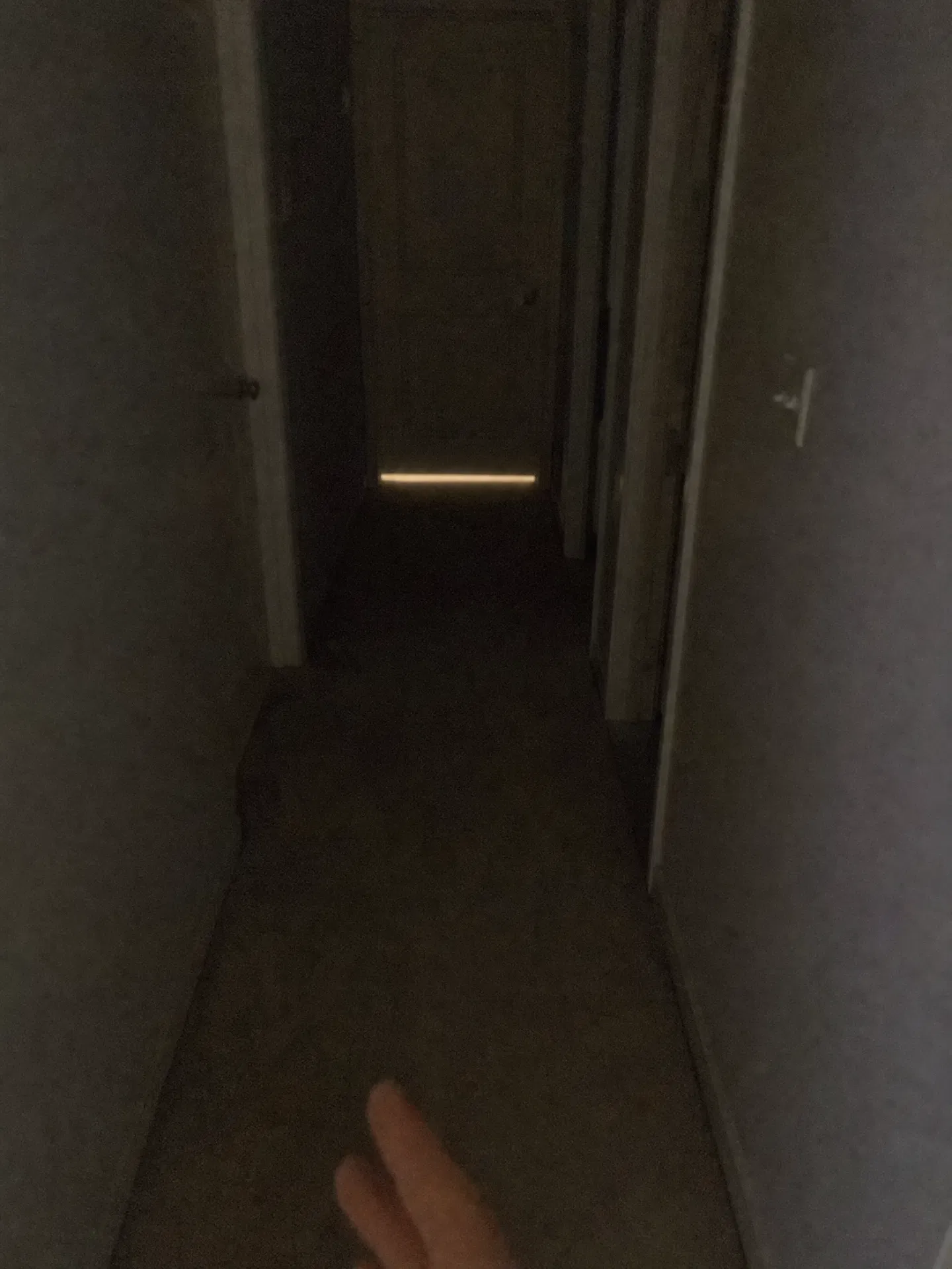 Dark hallway at night