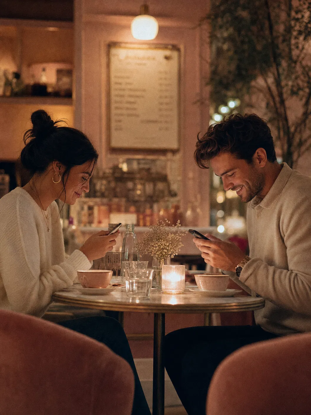 Couple taking quiz together
