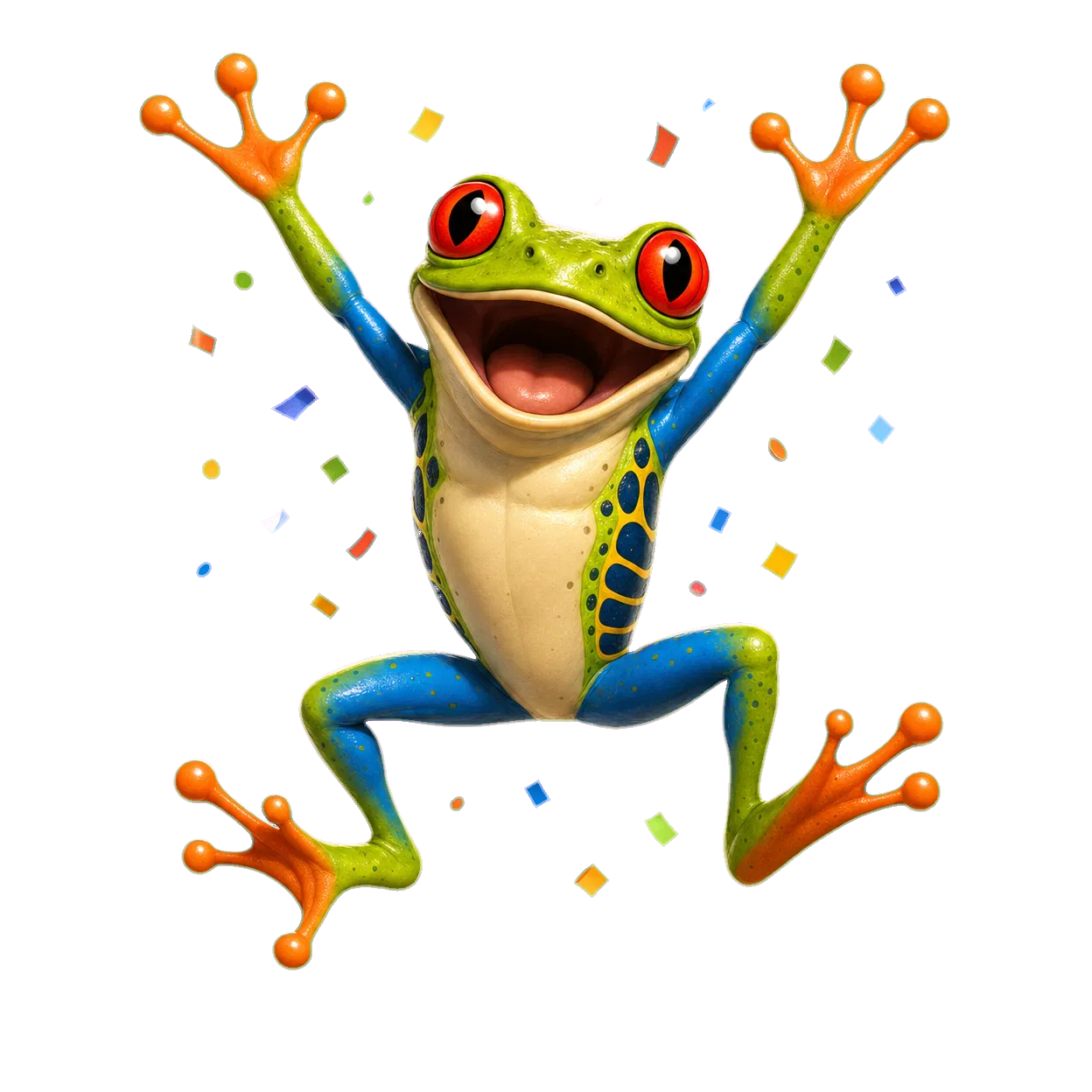 Ribbitly the frog - celebrating