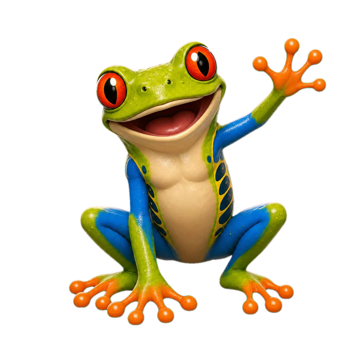 Ribbitly the frog - happy