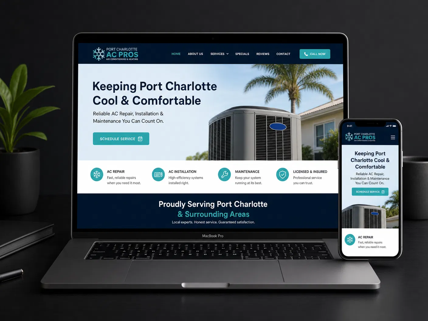 Example client website