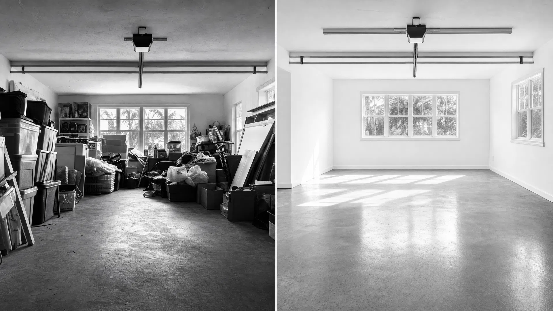 Garage cleanout before and after in Cape Coral FL